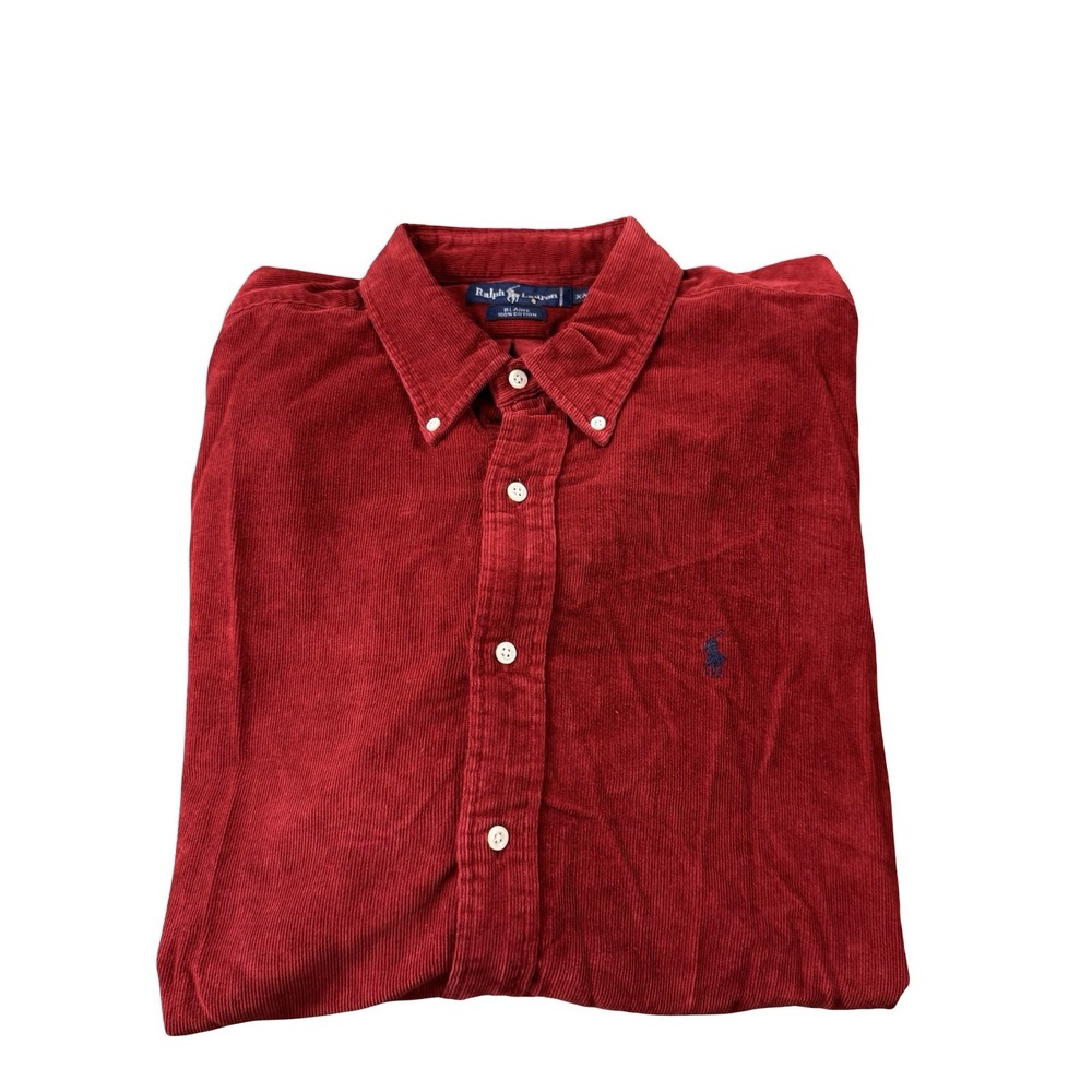 Polo Ralph Lauren Blaire VTG Corduroy L/S Red Button Down Shirt Size 2XL XXL